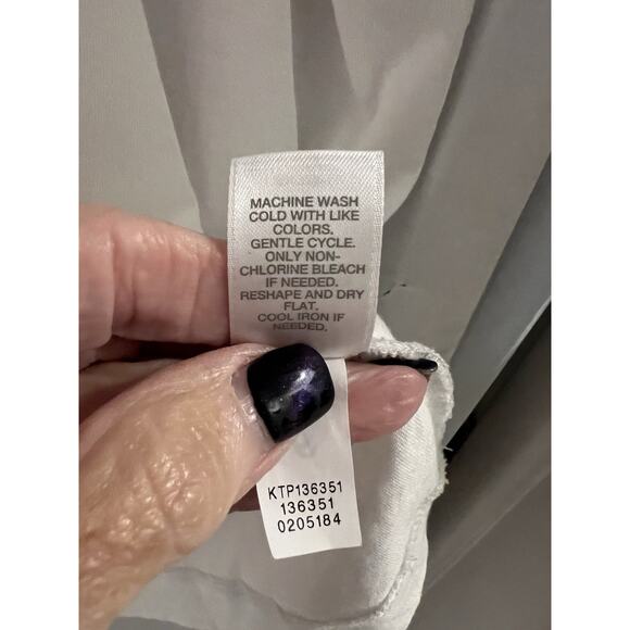 J JILL SS VNECK COTTON/MODAL TEE/TUNIC-XL-WHITE Minimalist Closet Staple - Picture 5 of 5